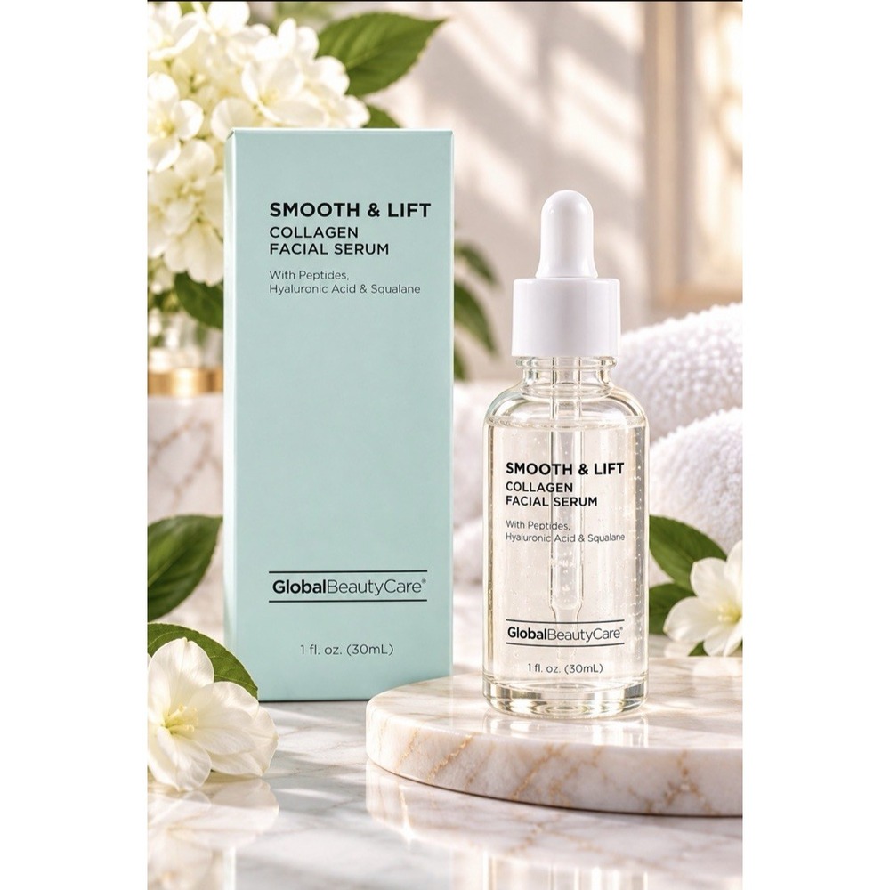 Global Beauty Care Smooth & Lift Collagen Serum with Hyaluronic Acid & Squalane